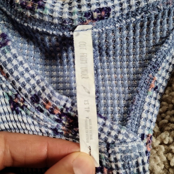 Out from Under cozy cotton romper sz XS. Blue - Picture 4 of 5